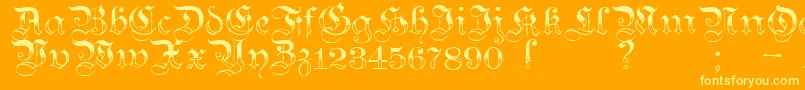 TeutonicNo3Demibold Font – Yellow Fonts on Orange Background