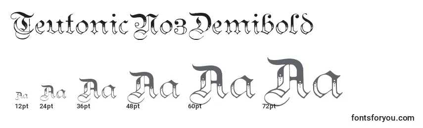 Размеры шрифта TeutonicNo3Demibold