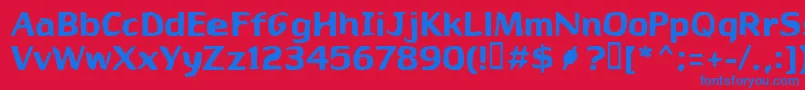 Czcionka Babylon27 – niebieskie czcionki na czerwonym tle