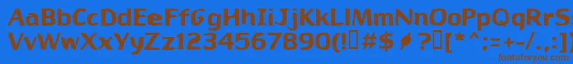 フォントBabylon27 – 茶色の文字が青い背景にあります。