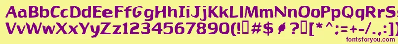 Babylon27 Font – Purple Fonts on Yellow Background