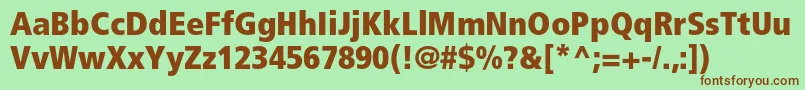 FrutigerltstdExtrablackcn Font – Brown Fonts on Green Background
