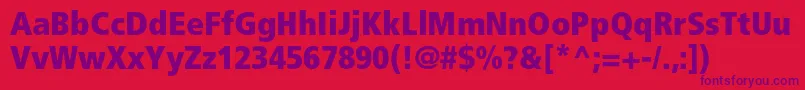 フォントFrutigerltstdExtrablackcn – 赤い背景に紫のフォント