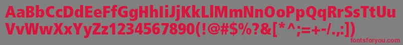 FrutigerltstdExtrablackcn Font – Red Fonts on Gray Background