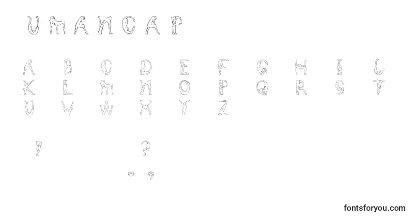 A fonte Humancap – alfabeto, números, caracteres especiais