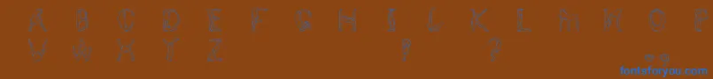 Humancap-Schriftart – Blaue Schriften auf braunem Hintergrund