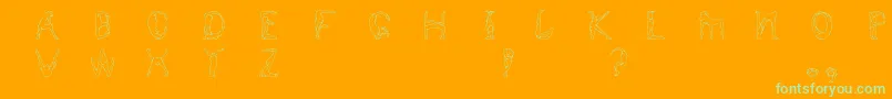 Humancap Font – Green Fonts on Orange Background