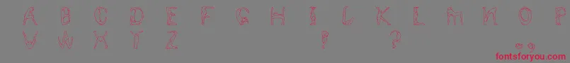 フォントHumancap – 赤い文字の灰色の背景