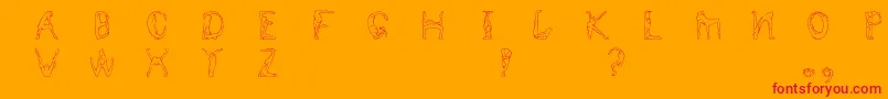 Humancap Font – Red Fonts on Orange Background