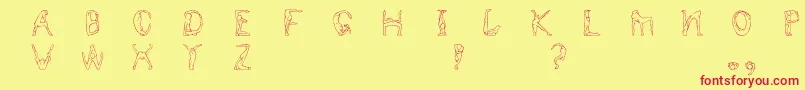 fuente Humancap – Fuentes Rojas Sobre Fondo Amarillo