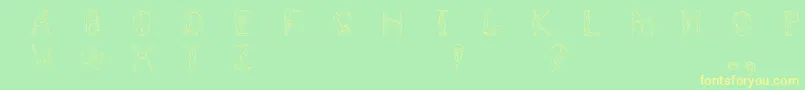 Humancap Font – Yellow Fonts on Green Background