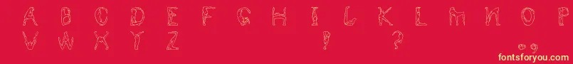 Humancap Font – Yellow Fonts on Red Background