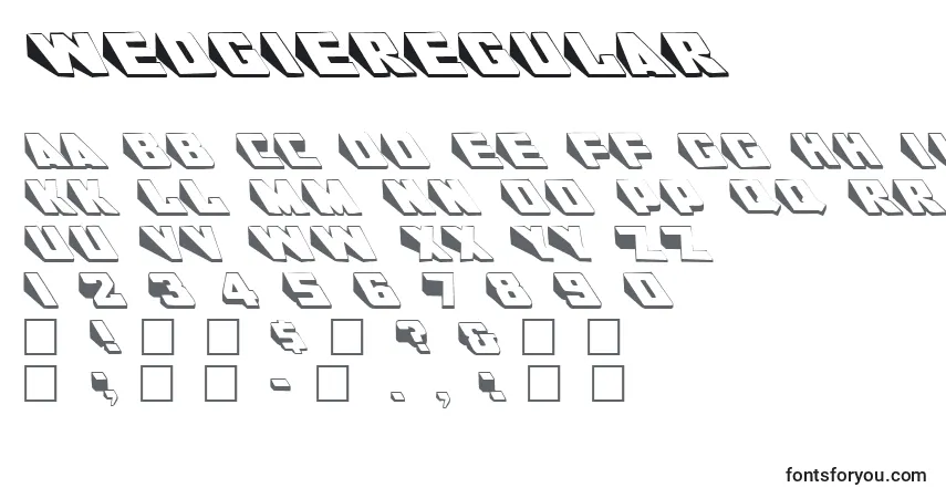 Schriftart WedgieRegular – Alphabet, Zahlen, spezielle Symbole