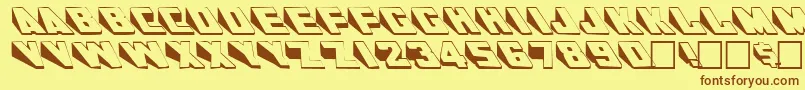 フォントWedgieRegular – 茶色の文字が黄色の背景にあります。