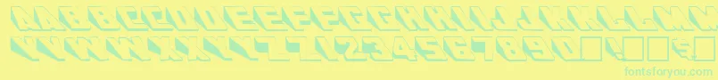 WedgieRegular Font – Green Fonts on Yellow Background