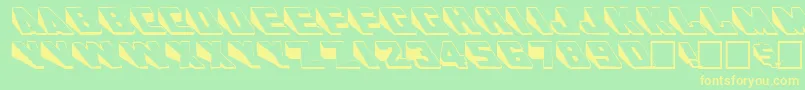 Czcionka WedgieRegular – żółte czcionki na zielonym tle