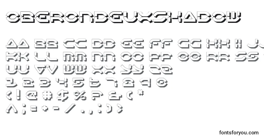 OberonDeuxShadow-fontti – aakkoset, numerot, erikoismerkit