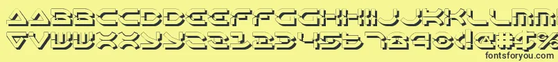 OberonDeuxShadow-Schriftart – Schwarze Schriften auf gelbem Hintergrund