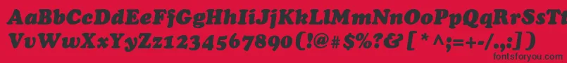 Czcionka ChaceyblackThinItalic – czarne czcionki na czerwonym tle