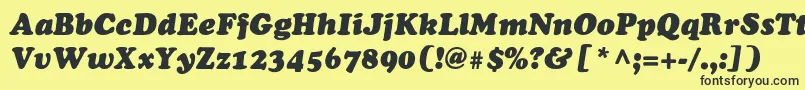 Czcionka ChaceyblackThinItalic – czarne czcionki na żółtym tle