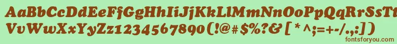 Czcionka ChaceyblackThinItalic – brązowe czcionki na zielonym tle