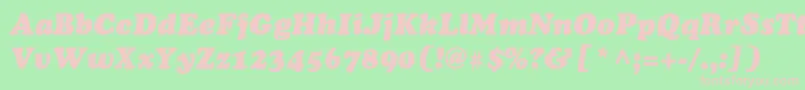 ChaceyblackThinItalic Font – Pink Fonts on Green Background