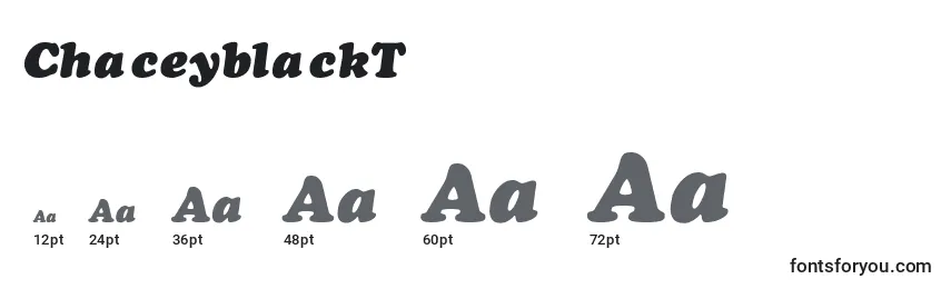 Größen der Schriftart ChaceyblackThinItalic