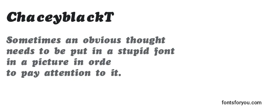 Review of the ChaceyblackThinItalic Font