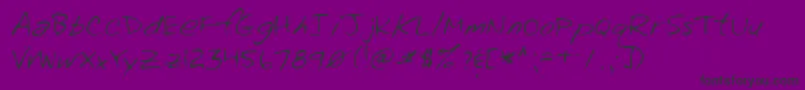 フォントAbigailshandRegular – 紫の背景に黒い文字