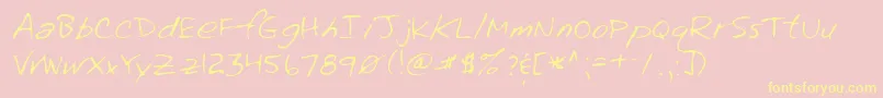 AbigailshandRegular Font – Yellow Fonts on Pink Background