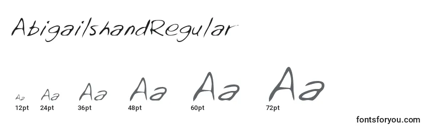 Размеры шрифта AbigailshandRegular