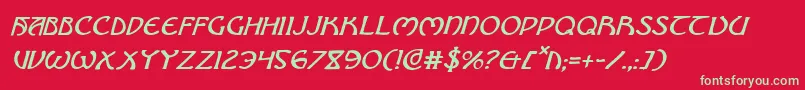 フォントBrinathyni – 赤い背景に緑の文字