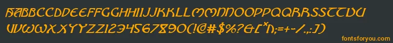 フォントBrinathyni – 黒い背景にオレンジの文字