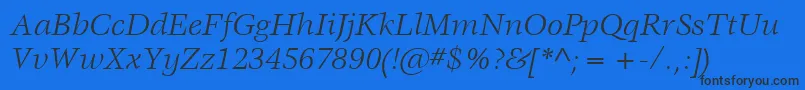 ItcVeljovicLtBookItalic Font – Black Fonts on Blue Background