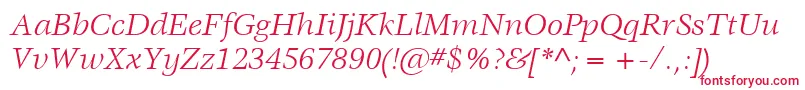 ItcVeljovicLtBookItalic Font – Red Fonts