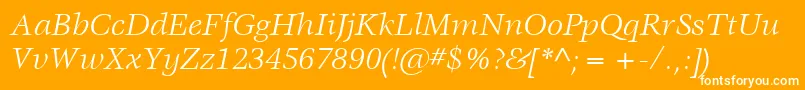 ItcVeljovicLtBookItalic Font – White Fonts on Orange Background