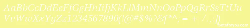 ItcVeljovicLtBookItalic Font – White Fonts on Yellow Background