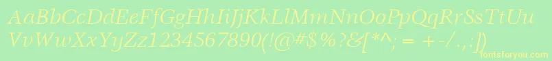 ItcVeljovicLtBookItalic Font – Yellow Fonts on Green Background