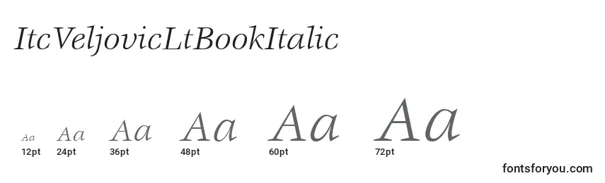 Размеры шрифта ItcVeljovicLtBookItalic