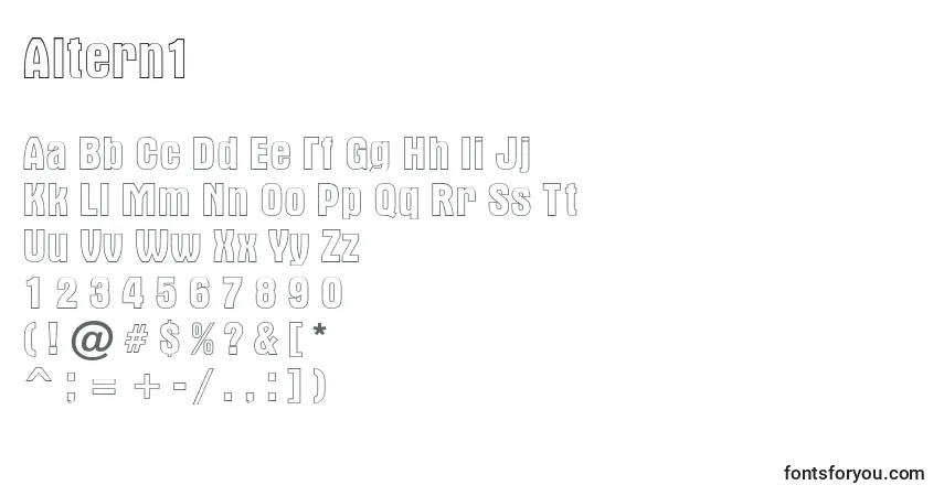Шрифт Altern1 – алфавит, цифры, специальные символы
