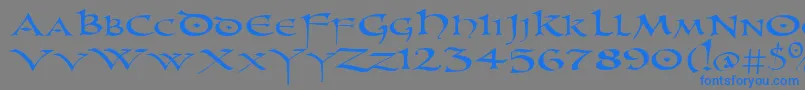PrUncialNew Font – Blue Fonts on Gray Background