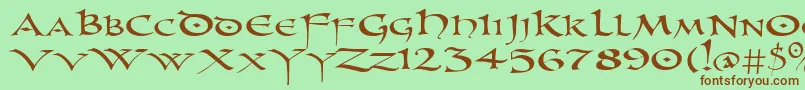 PrUncialNew Font – Brown Fonts on Green Background