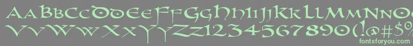 PrUncialNew Font – Green Fonts on Gray Background