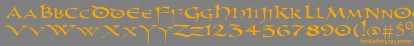 PrUncialNew Font – Orange Fonts on Gray Background