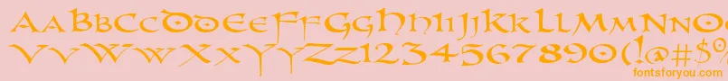 PrUncialNew Font – Orange Fonts on Pink Background