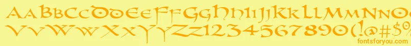 Weitere Informationen zur PrUncialNew-Schriftart PrUncialNew-Schriftart – Orangefarbene Schriften auf gelbem Hintergrund