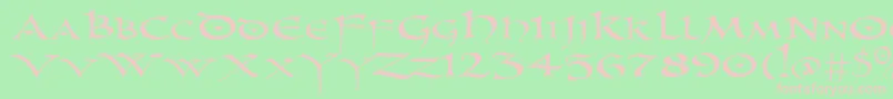 PrUncialNew Font – Pink Fonts on Green Background