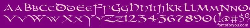PrUncialNew Font – Pink Fonts on Purple Background
