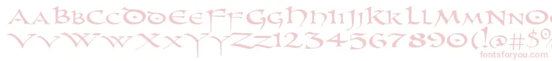 Czcionka PrUncialNew – różowe czcionki na białym tle