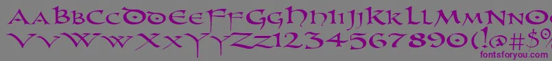 PrUncialNew Font – Purple Fonts on Gray Background